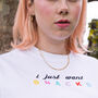 I Just Want Snacks Embroidered T Shirt, thumbnail 9 of 11