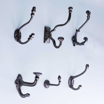 G Decor Heavy Duty Cast Iron Coat Hooks Decorative Antique Wall Hooks, 2 of 9