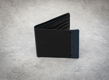 Men's Black Leather Wallet Bifold Rfid Safe, 8 of 10