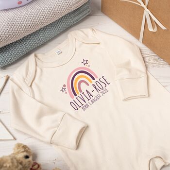 Rainbow Print Babygrow And Blanket Gift Set, 4 of 12