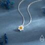 Sterling Silver Daffodil Flower Pendant Necklace, thumbnail 3 of 9