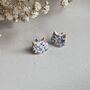 Blue Floral Ceramic Cat Earrings Vintage Blue, thumbnail 5 of 8