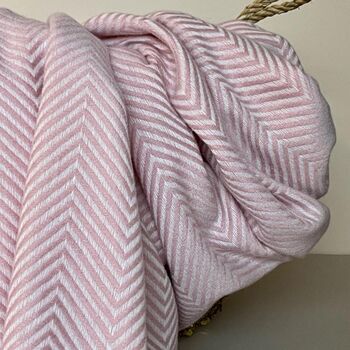 Soft Chevron Tassel Fringed Scarf In Pale Pink, 2 of 3