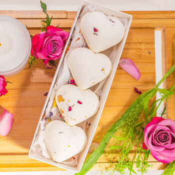 Delicate Rose Heart Bath Bomb Gift Set, 3 of 5