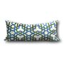 Extra Long Trellis Design Lumbar Velvet Cushion, thumbnail 1 of 2