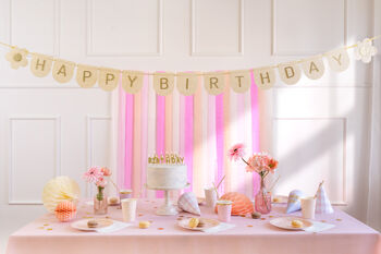 Happy Birthday Daisy Felt Banner Pink 3m, 5 of 5