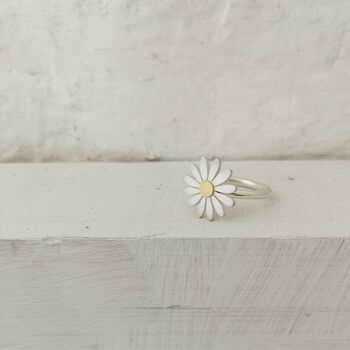 Aster Flower Ring In Solid Silver And 18ct Gold, 4 of 6