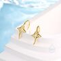 Sterling Silver Manta Ray Fish Drop Hook Earrings With Cz, thumbnail 4 of 11