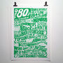 The Eighties 1980’s Decade Typography Print, thumbnail 4 of 10