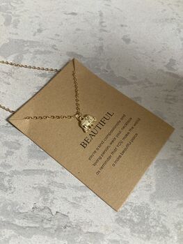 Gold Elephant Pendant Necklace, 2 of 7