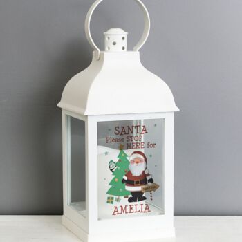 Personalised Santa White Lantern, 2 of 4
