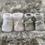 White Knitted Baby Booties, thumbnail 4 of 7