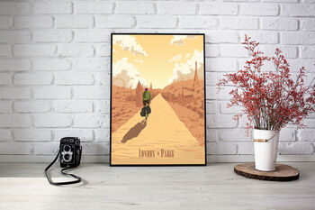 London To Paris Avenue Verte Cycling Travel Poster, 3 of 6