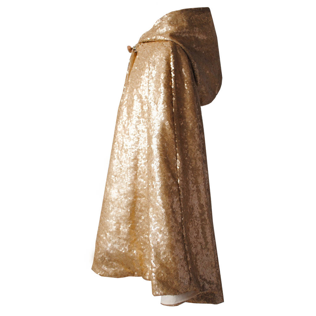 Matte Gold Sequin Hooded Cape By Fable Heart | notonthehighstreet.com
