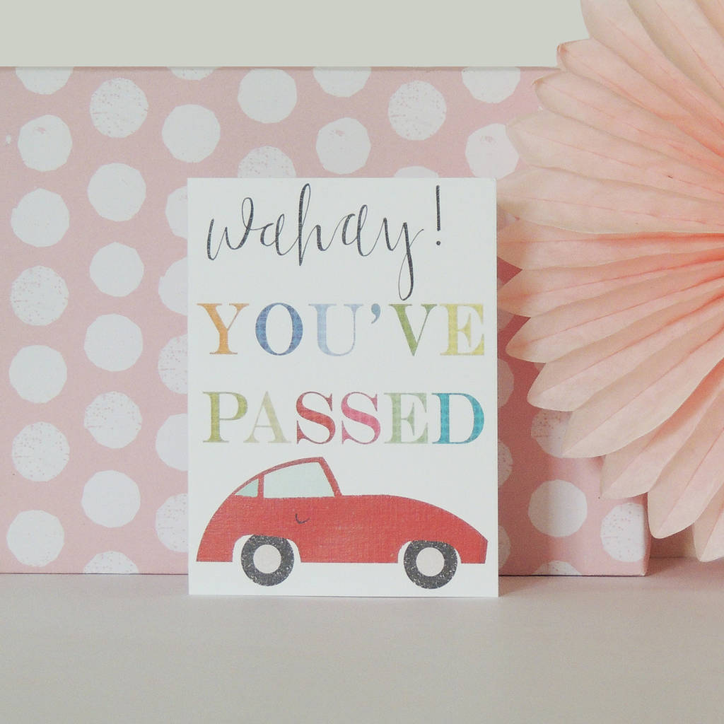 wahay! 'you have passed' mini card by kali stileman publishing ...