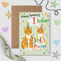 Monty And Rooster First Birthday Card, thumbnail 1 of 2