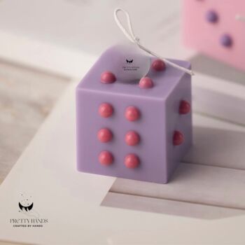 Set Of Two Dice Candles With Free Greeting Card, 2 of 4