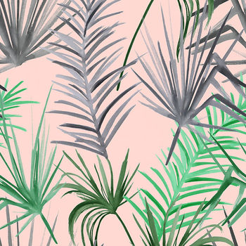 Velvet Tropical Patterned Fabric Per Metre Pink, 4 of 4