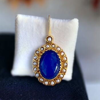 Handmade Lapis Lazuli September Birthstone Earrings, 3 of 4