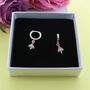 Watermelon Enamel Hoop Earrings, thumbnail 1 of 2