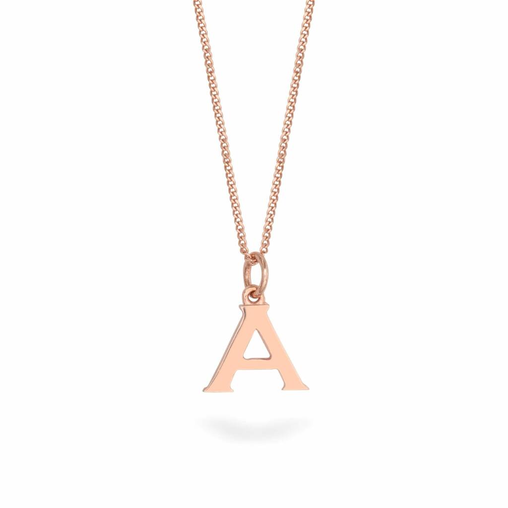 rose gold letter charm