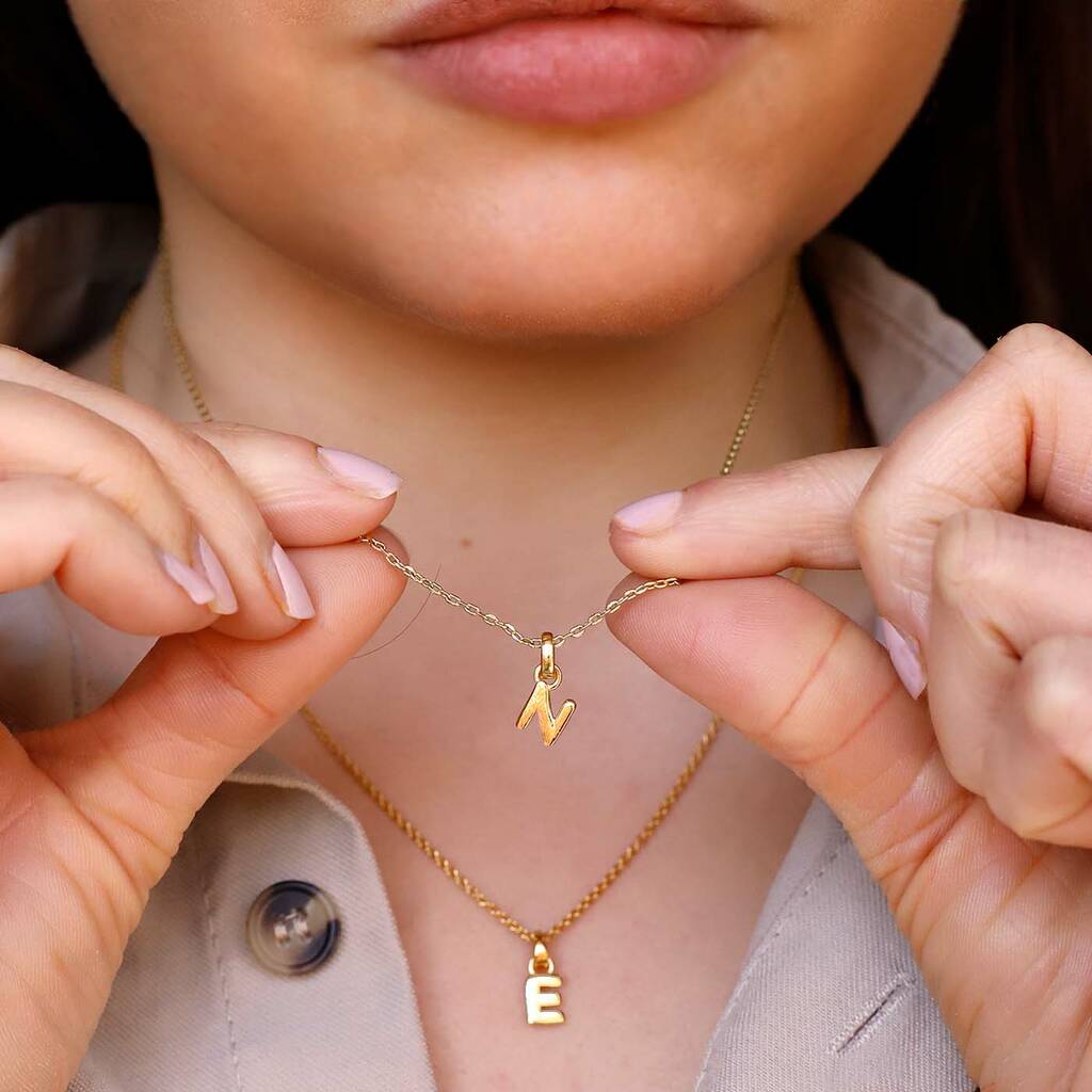 22ct Gold Plated And Silver Mini Initial Necklace, 1 of 6