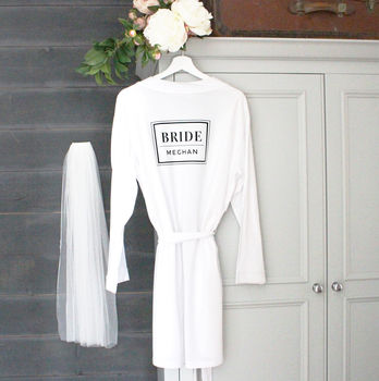 'Bride' Personalised Wedding Robe, 2 of 4