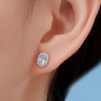 Sterling Silver Genuine Citrine Crystal Stud Earrings, 2 of 11