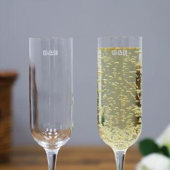 Personalised Block Initials Champagne Flute Set Of Two, 3 of 10