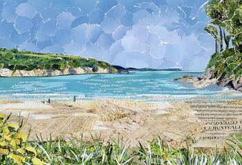 Maenporth Beach, Falmouth, Paper Collage Print, 3 of 6