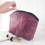 Vegan Teak Leaf Leather Make Up Bag, thumbnail 1 of 3