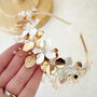 White And Gold Flower Headband, thumbnail 4 of 8