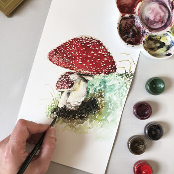 Watercolour Toadstools Card, 2 of 2