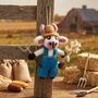Handmade Felt Angus The Cow Hanging Farmer Decoration, thumbnail 1 of 2