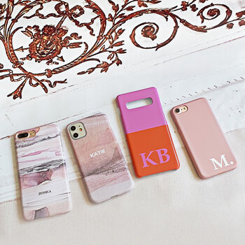 Personalised Pink And Orange Phone Case, 5 of 5