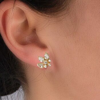Hokaluni Diamond Cluster Earrings On 18k Gold, 2 of 4