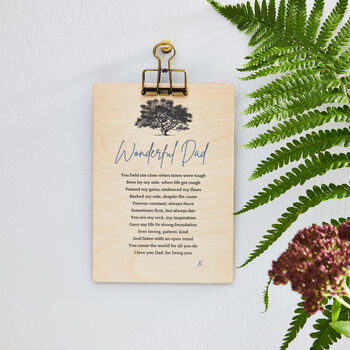 Letterbox Gift For Dads, Hanging Wooden Dad Poem, 6 of 9