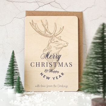 Personalised Christmas Card, Wooden Christmas Card, 8 of 9