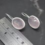 Rose Quartz Earrings: Silver Dangle Drop, Pink Gemstone, thumbnail 3 of 6