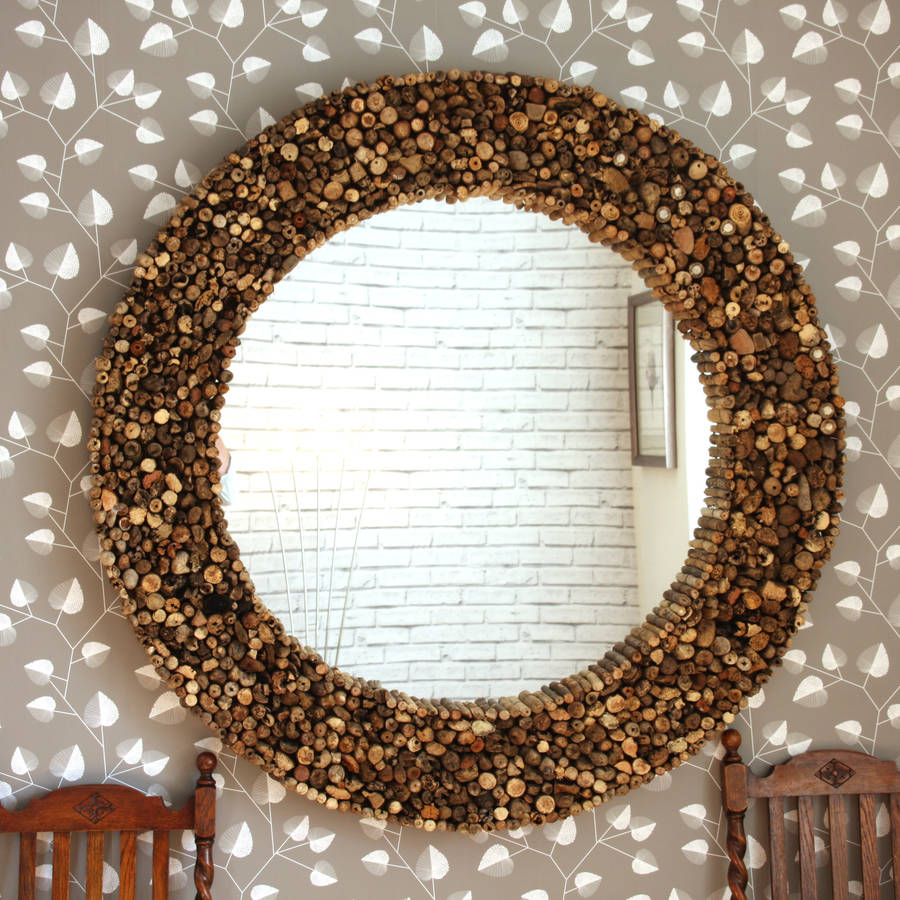 large round driftwood mirror by decorative mirrors online ...
