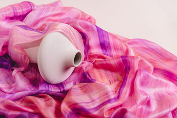 100% Mulberry Silk Scarf, Pink And Purple, 3 of 6