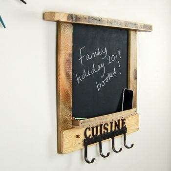 Wooden Chalkboard Shelving Unit With Hooks, 2 of 5