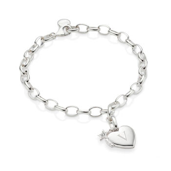 Personalised Sterling Silver Heart Locket Bracelet, 2 of 6