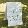 Minimal Typographic Wedding Welcome Sign, thumbnail 1 of 5