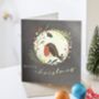 Pack Of Eight Robin Gold Embossed Christmas Cards, thumbnail 1 of 3