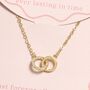 Interlocking Circle Pendant Carded Necklace In Gold Or Silver, thumbnail 3 of 4