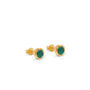 Birthstone Stud Earrings May: Emerald Gold Vermeil, thumbnail 2 of 4
