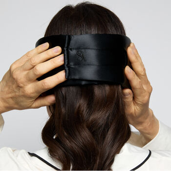 Silk Addict 100% Mulberry Silk Weighted Sleep Mask Black, 3 of 6