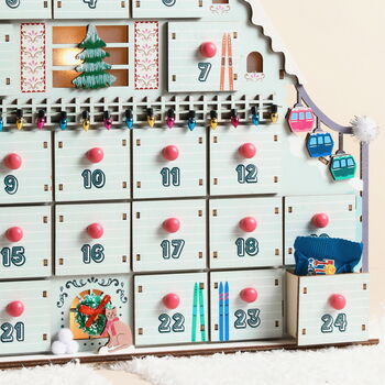 Personalised Fill Your Own Christmas Ski Chalet Advent, 7 of 12