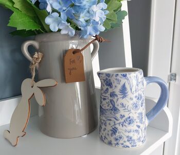 Hare Floral Jug In Blue, 4 of 4